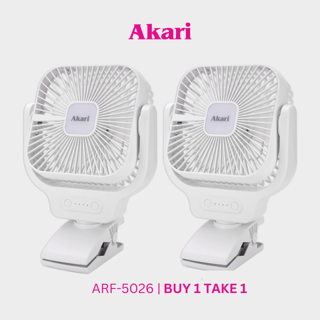 Akari B1T1 : 6" Rechargeable Clip Fan (ARF-5026)