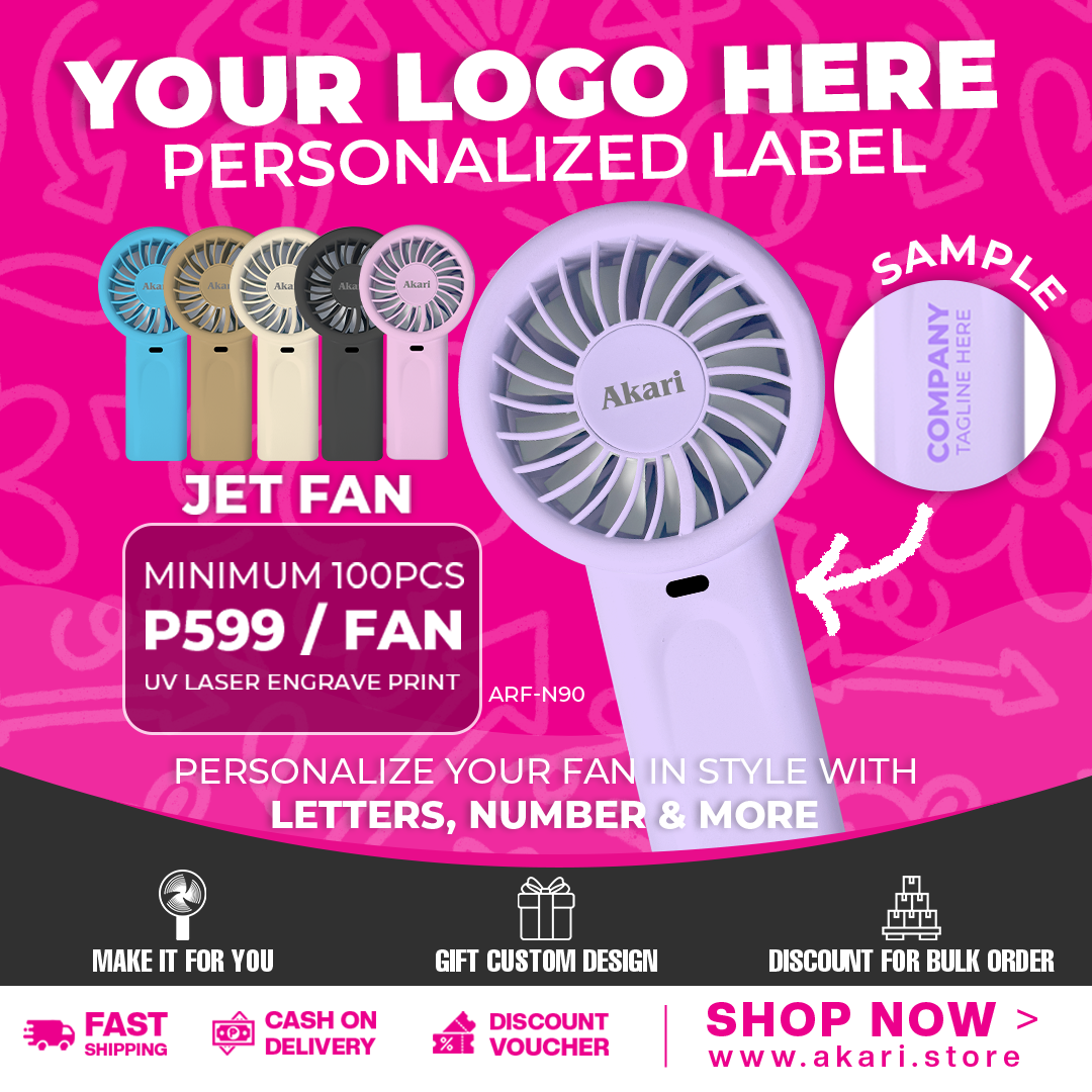 Akari Rechargeable Jet Fan (ARF-N90) PERSONALIZED LABEL