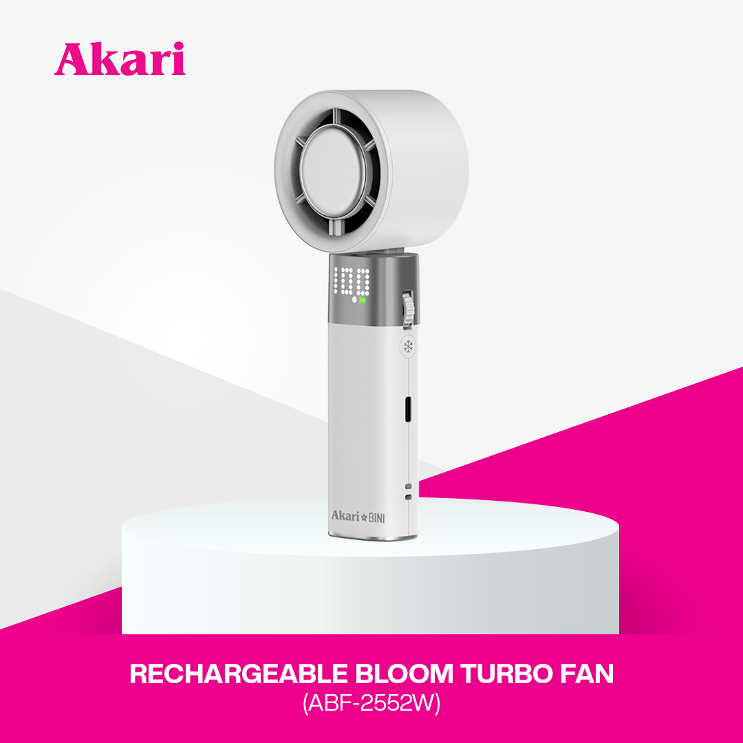 Akari x BINI Bloom Turbo Fan ABF-2552W White | 4000mAh Rechargeable Fan