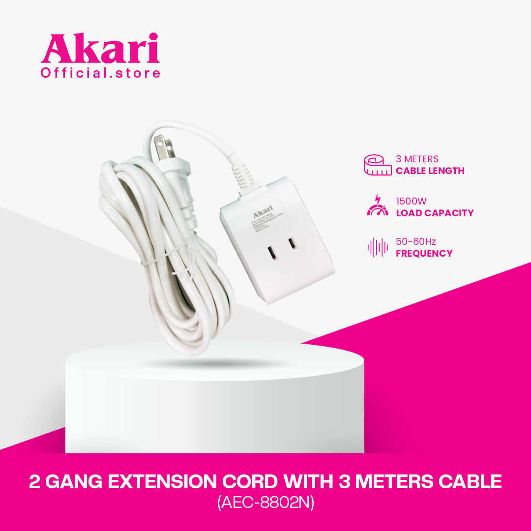Akari 2 Gang Extension Cord with 3 Meters Cable (AEC-8802N)
