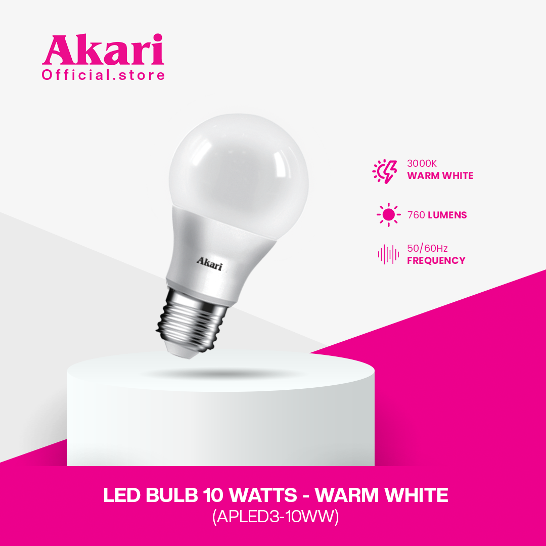 Akari LED Bulb 10 Watts - Warm White (APLED3-10WW)