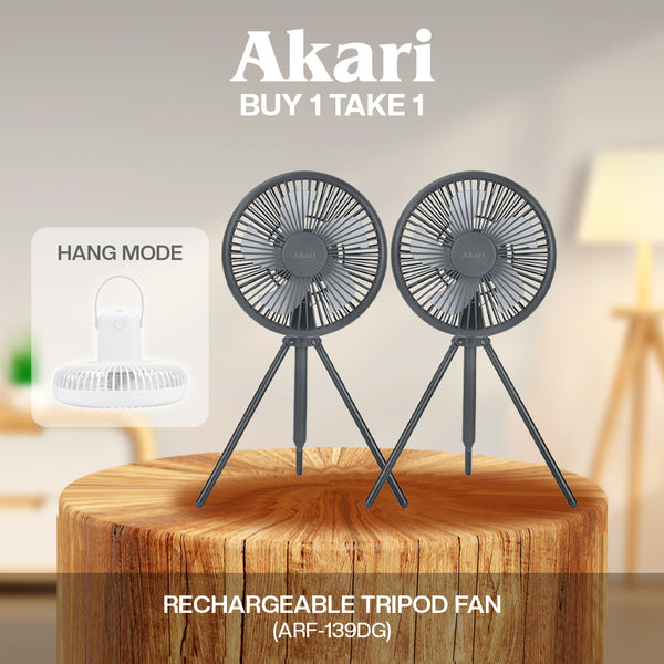 Akari B1T1 : Rechargeable Tripod Fan (ARF-139) with Ambient Light