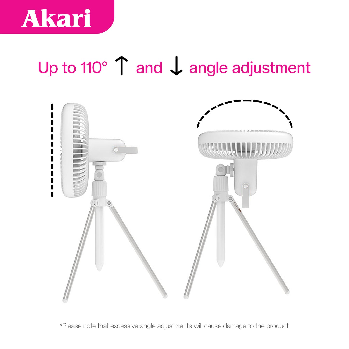Akari Rechargeable Tripod Fan (ARF-139) + Free Flaslight