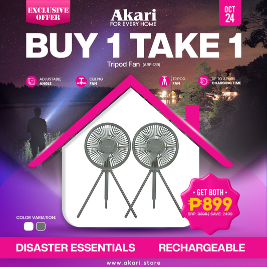 Akari B1T1 : Rechargeable Tripod Fan (ARF-139) with Ambient Light