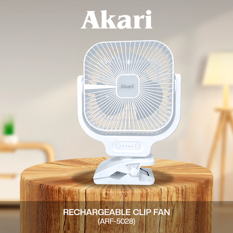 Akari 8" Rechargeable Clip Fan with Led Night Light (Arf-5028)