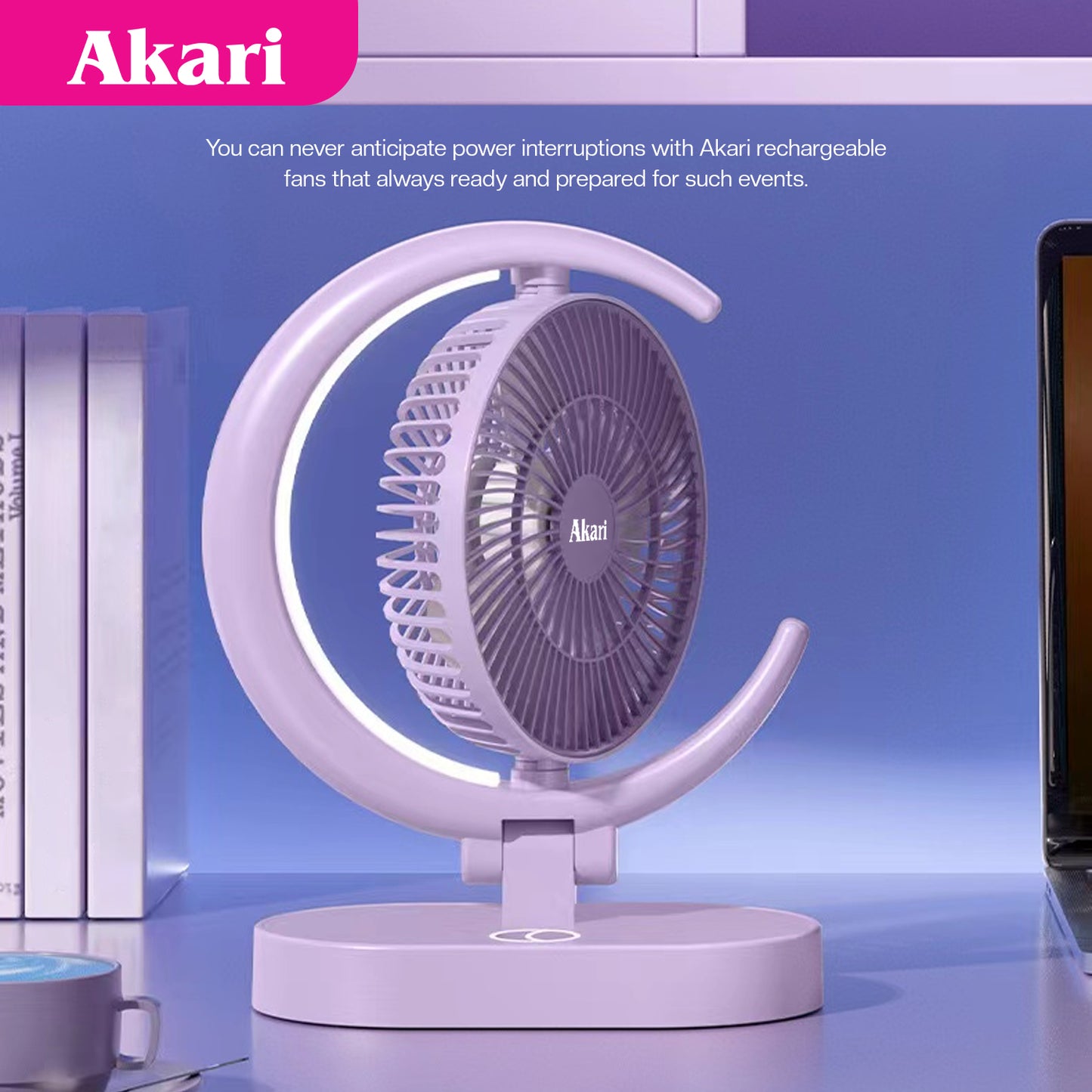 Akari : Eclipse Fan with Tri-Color LED Night Light (ARF-E869) (Copy)