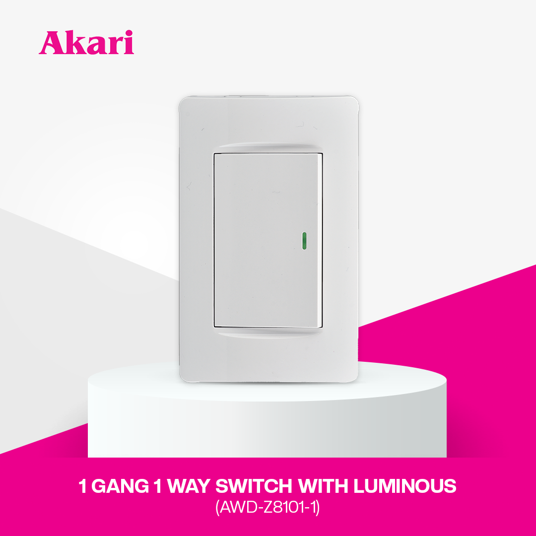 Akari 1 Gang 1 Way Switch with Luminous (AWD-Z8101-1)