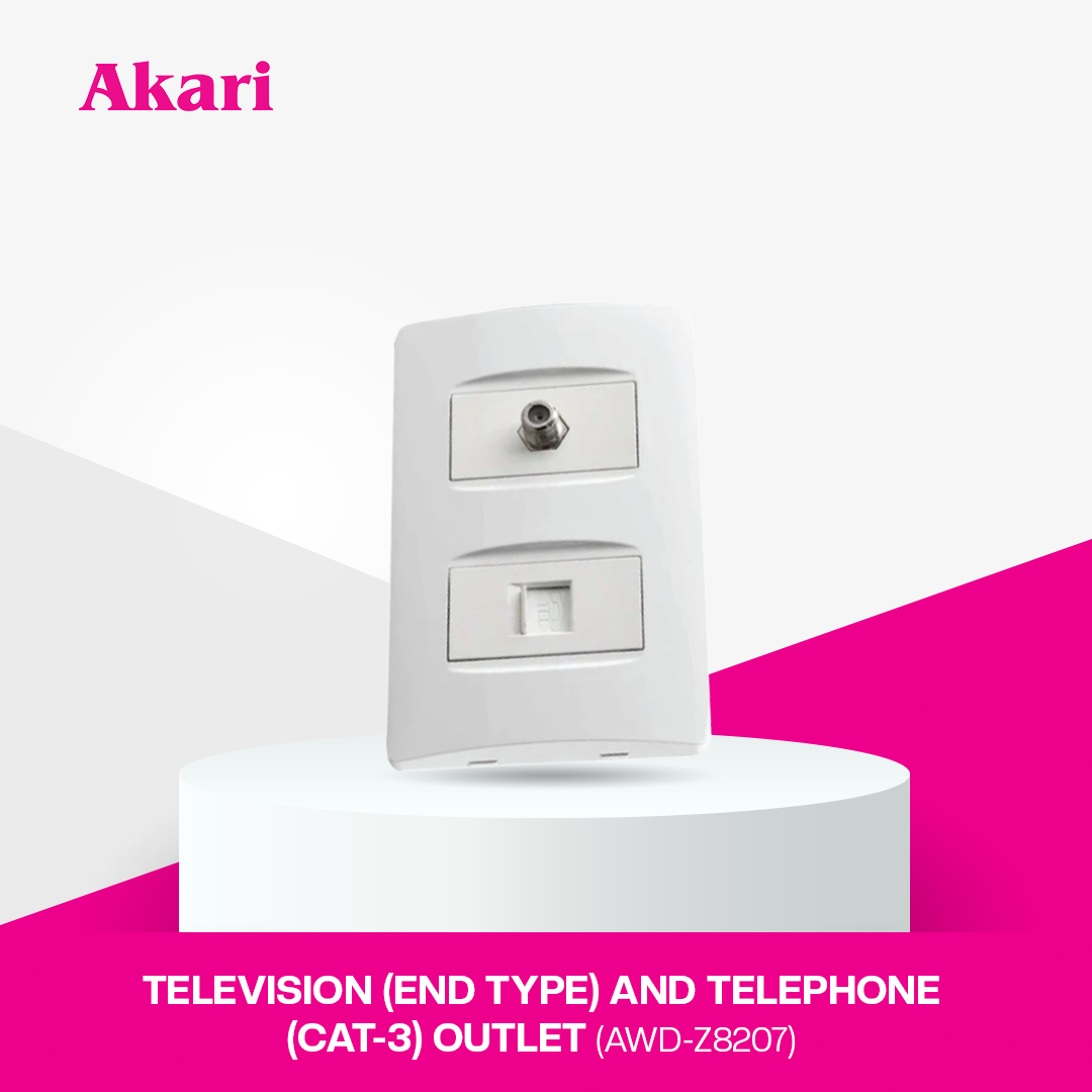 Akari Television (End type) and Telephone (CAT-3) Outlet (AWD-Z8207)
