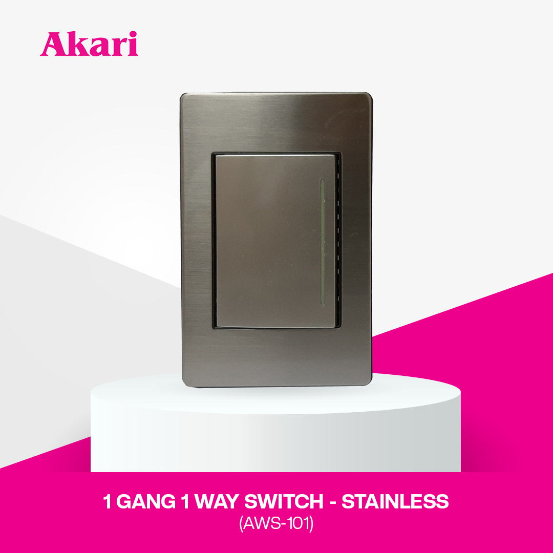 Akari 1 Gang 1 Way Steel Switch (AWS-101)