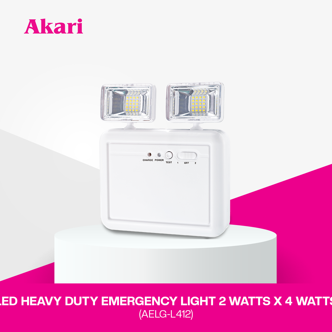 Akari LED Heavy Duty Emergency Light 2 Watts x 4 Watts (AELG-L412)