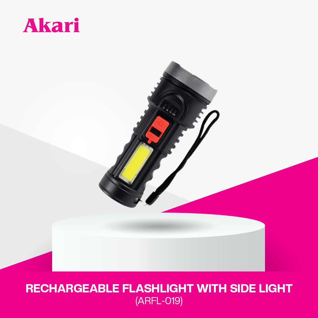 alifa rechargeable led flashlight Akari Rechargeable Flashlight with Side Light (ARFL-019) – Akari.store