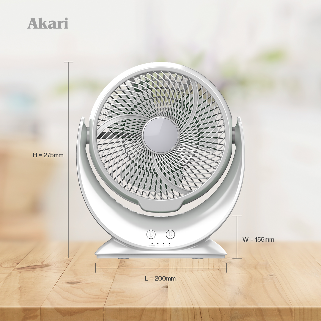 Akari 8" Rechargeable Desk fan (ARF-8006)
