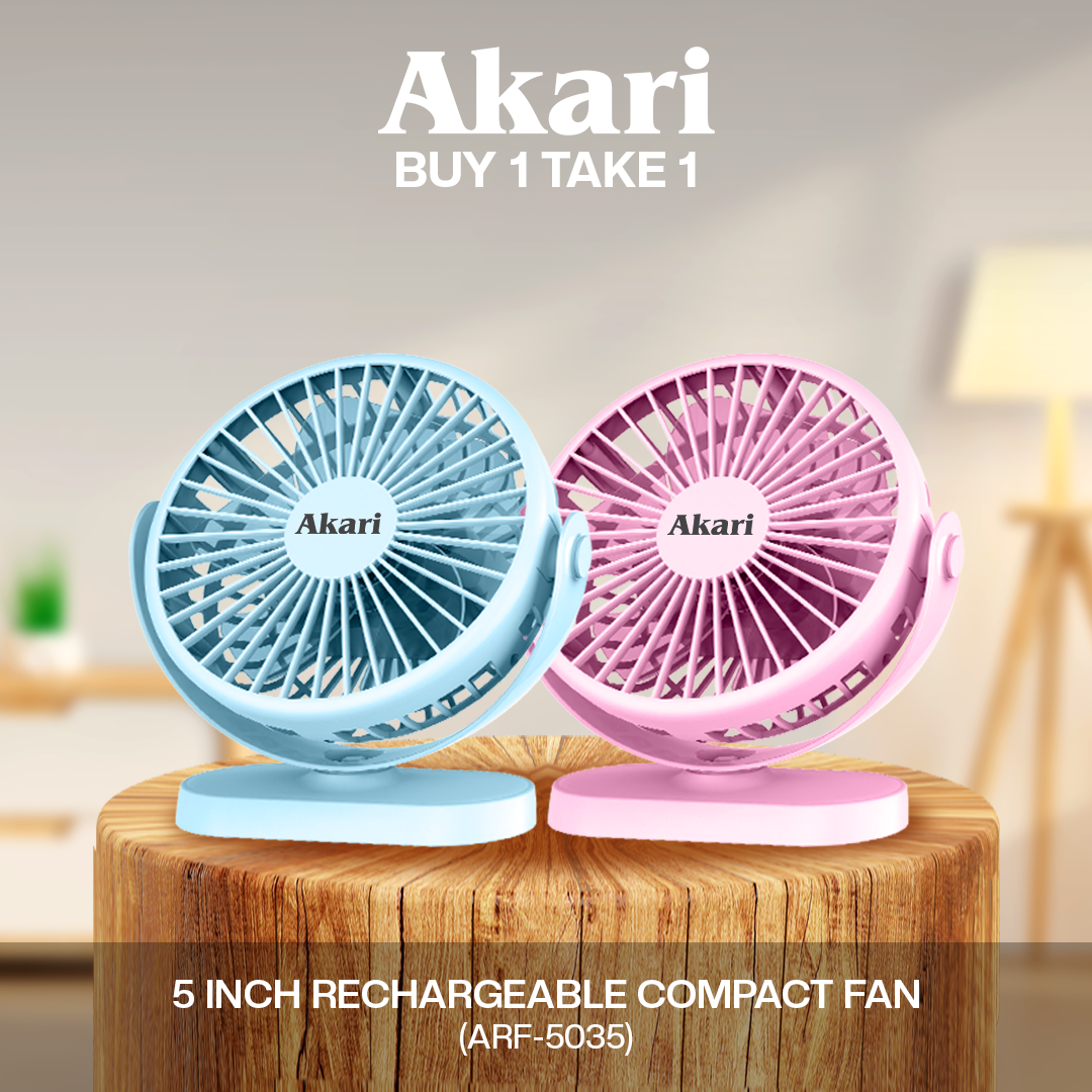 Akari B1T1 : 5" Rechargeable Compact Fan (AJF-5035)