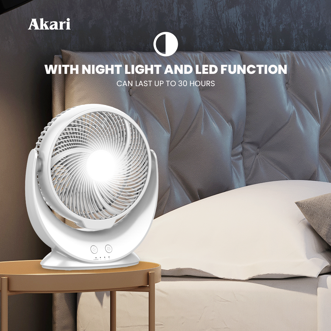 Akari 8" Rechargeable Desk fan (ARF-8006)