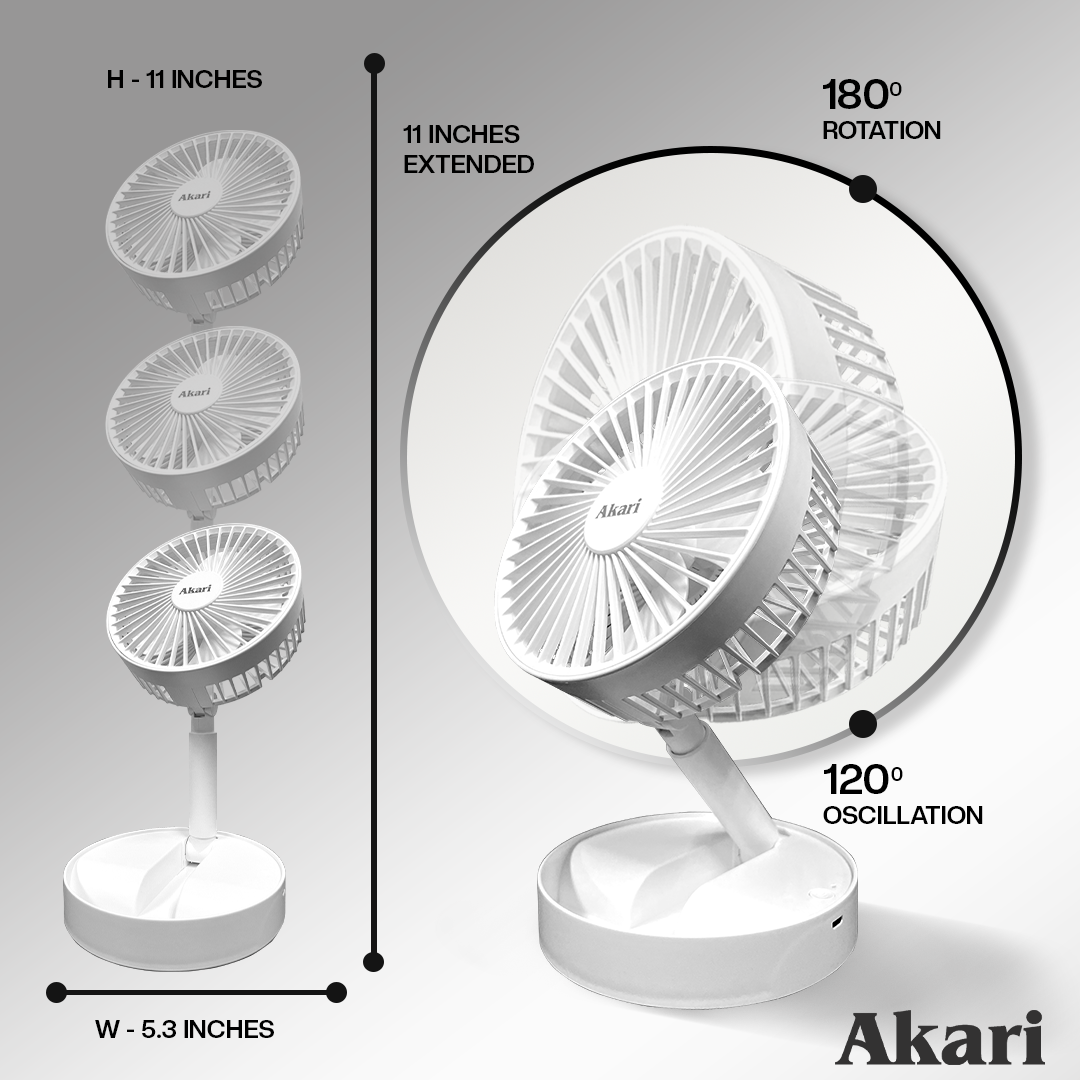 Akari 5PCS : 4" RECHARGEABLE PORTAFAN ( ARF-F013 )
