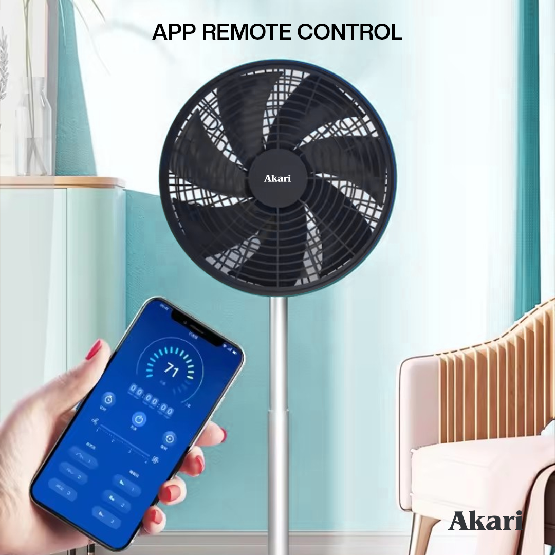 Akari 12" Smart Rechargeable Telescopic Fan (ARF-1203) w/ free 10" OSCILLATING FAN ( ARF-66510 )