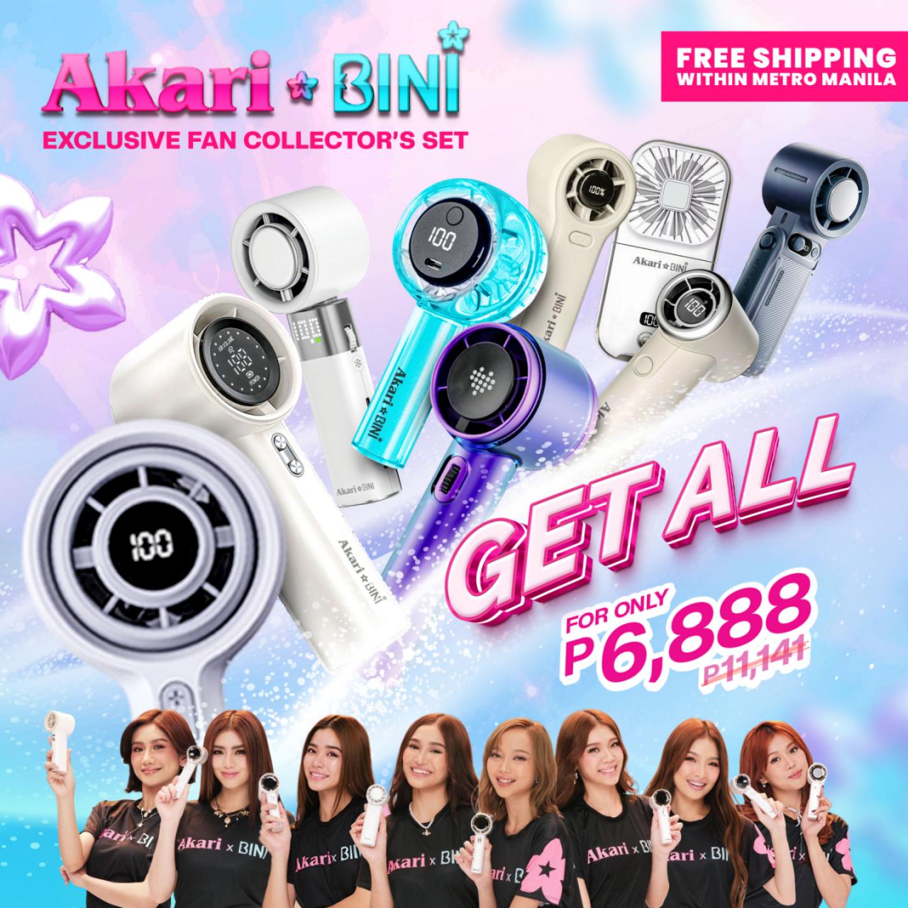 Akari × BINI Exclusive Fan Collector’s Set – Rechargeable Fans