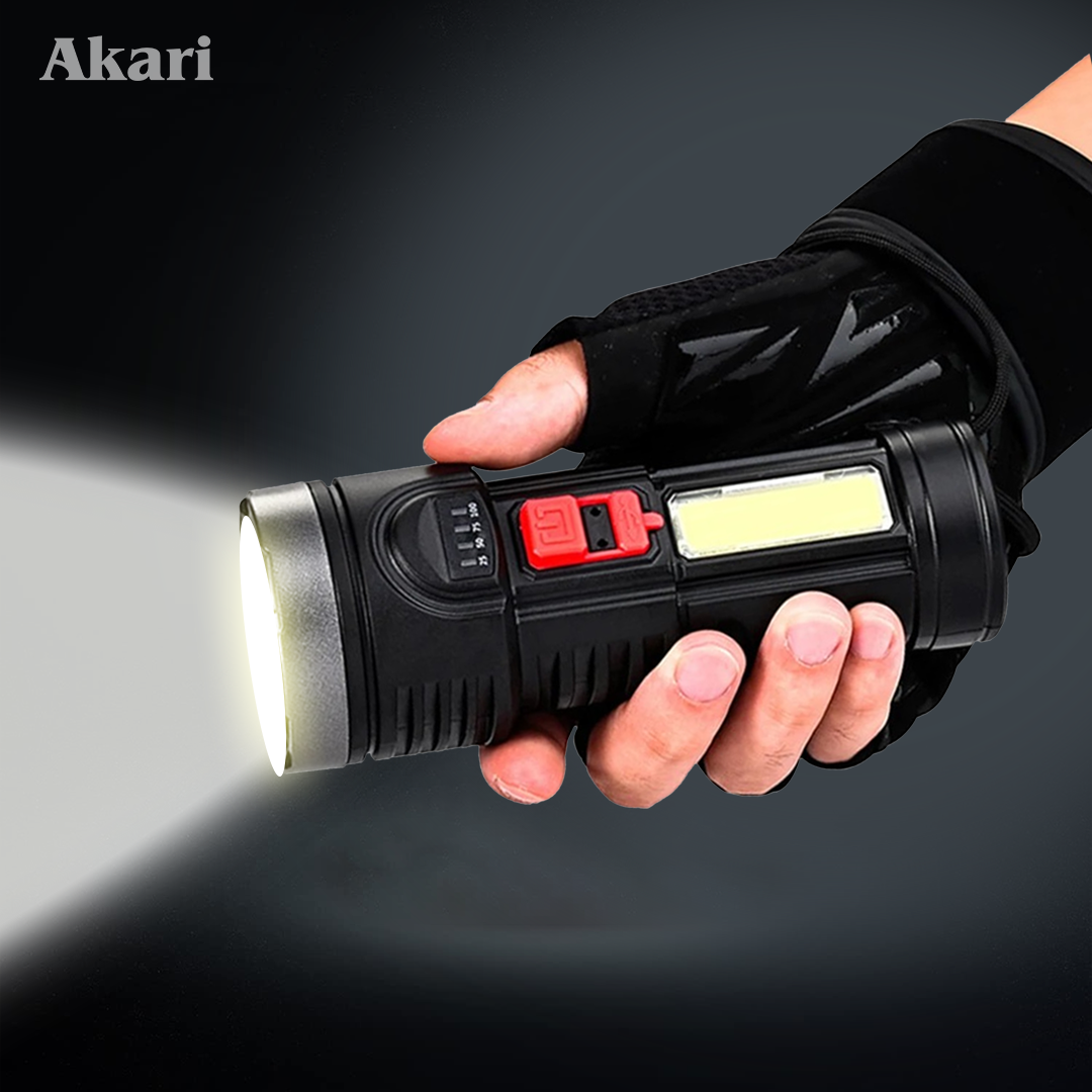 Akari Rechargeable Flashlight with Side Light (ARFL-019)