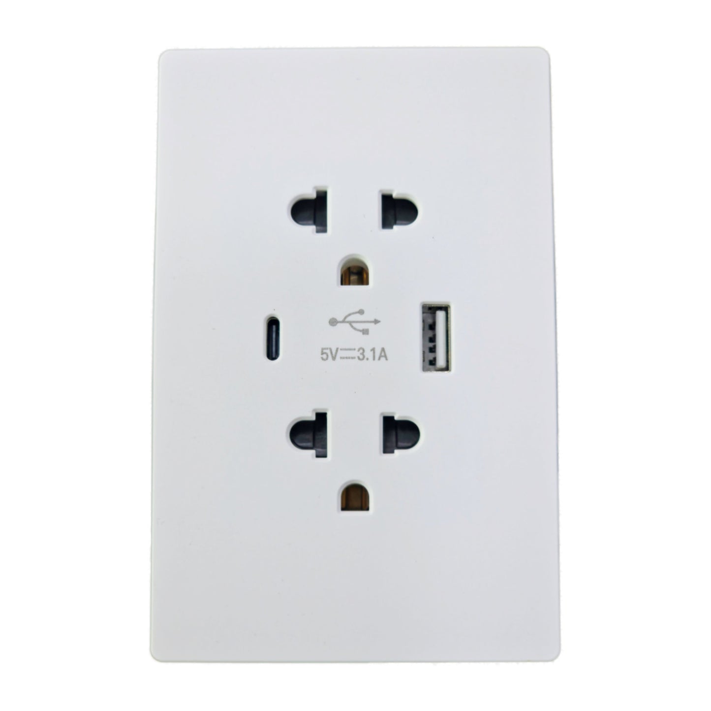 ZEN FRAMELESS SERIES_AKARI Universal Duplex Grounding Outlet with Shutter (AZN-GOU)