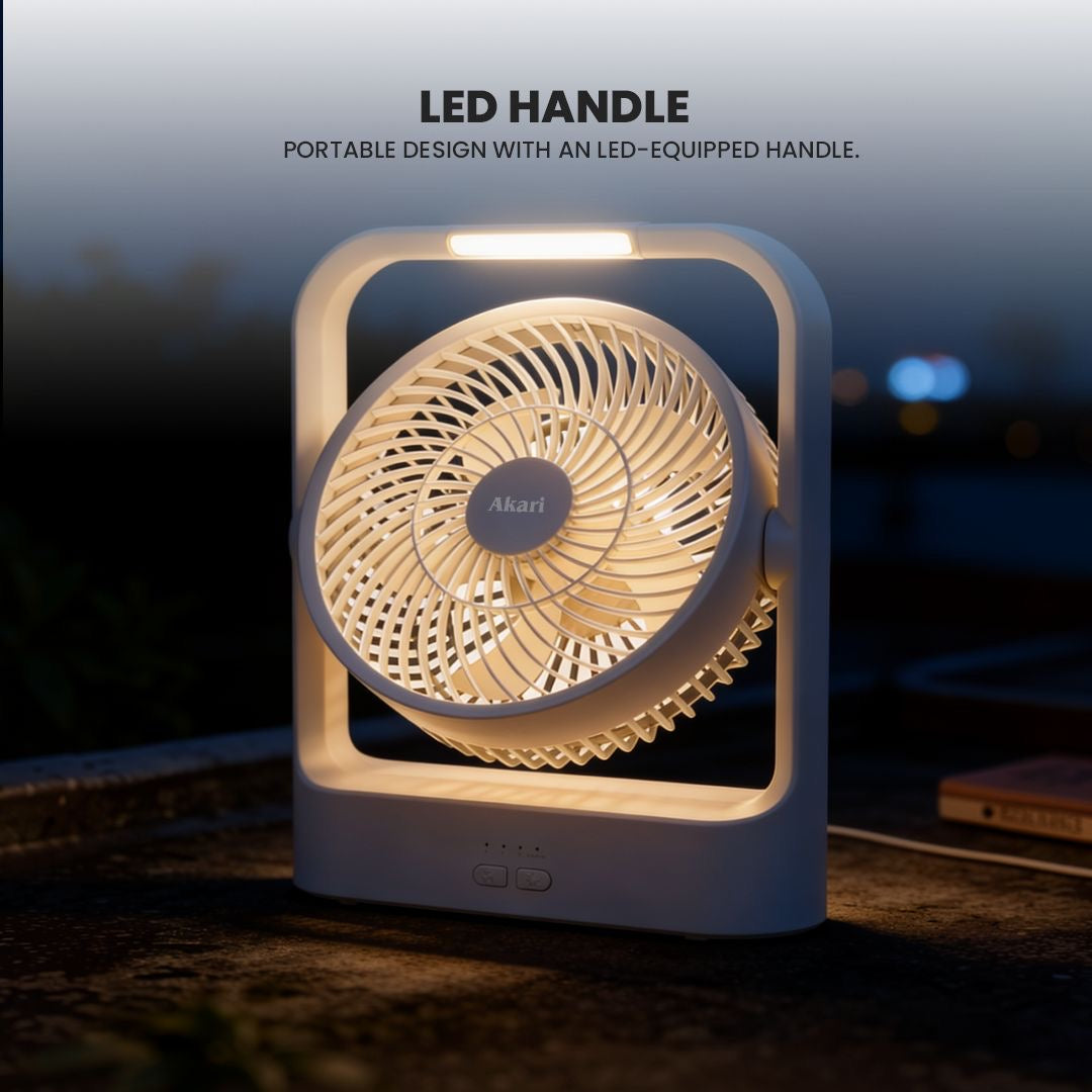 Akari 8" Solar LED Fan (Rechargeable) (ARF-S8308)