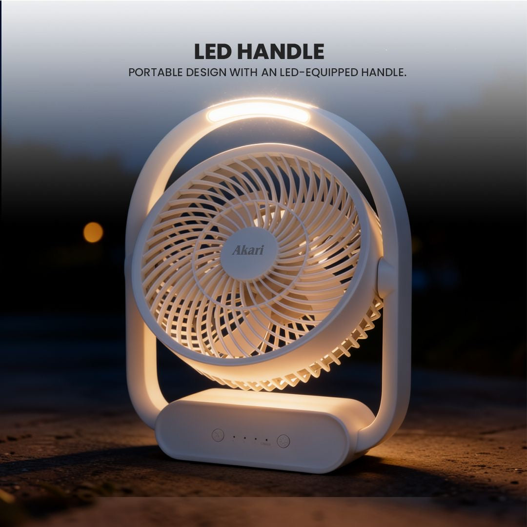 Akari 8" Solar LED Fan (Rechargeable) (ARF-S8318)