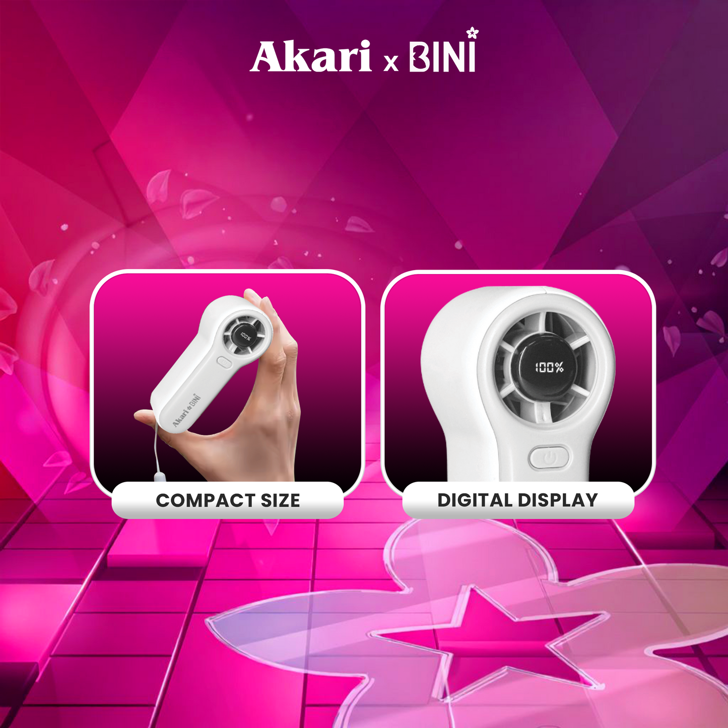 AkarixBini: Akari Mini Bloom Fan (ABF-H02W) White