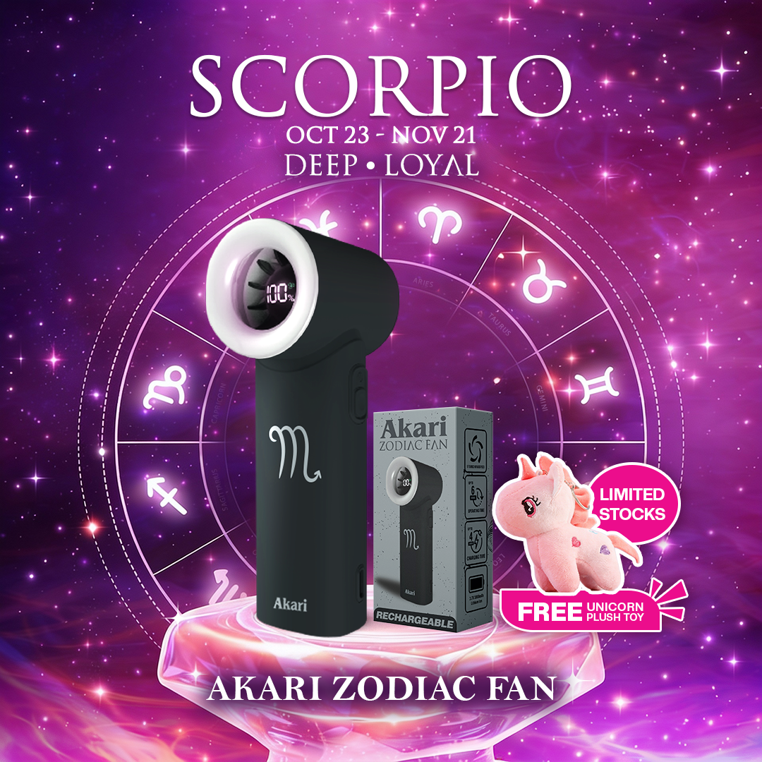 Akari Rechargeable Pocket Rocket Zodiac Fan (NEW ARRIVAL) Scorpio (ARF-PR8)