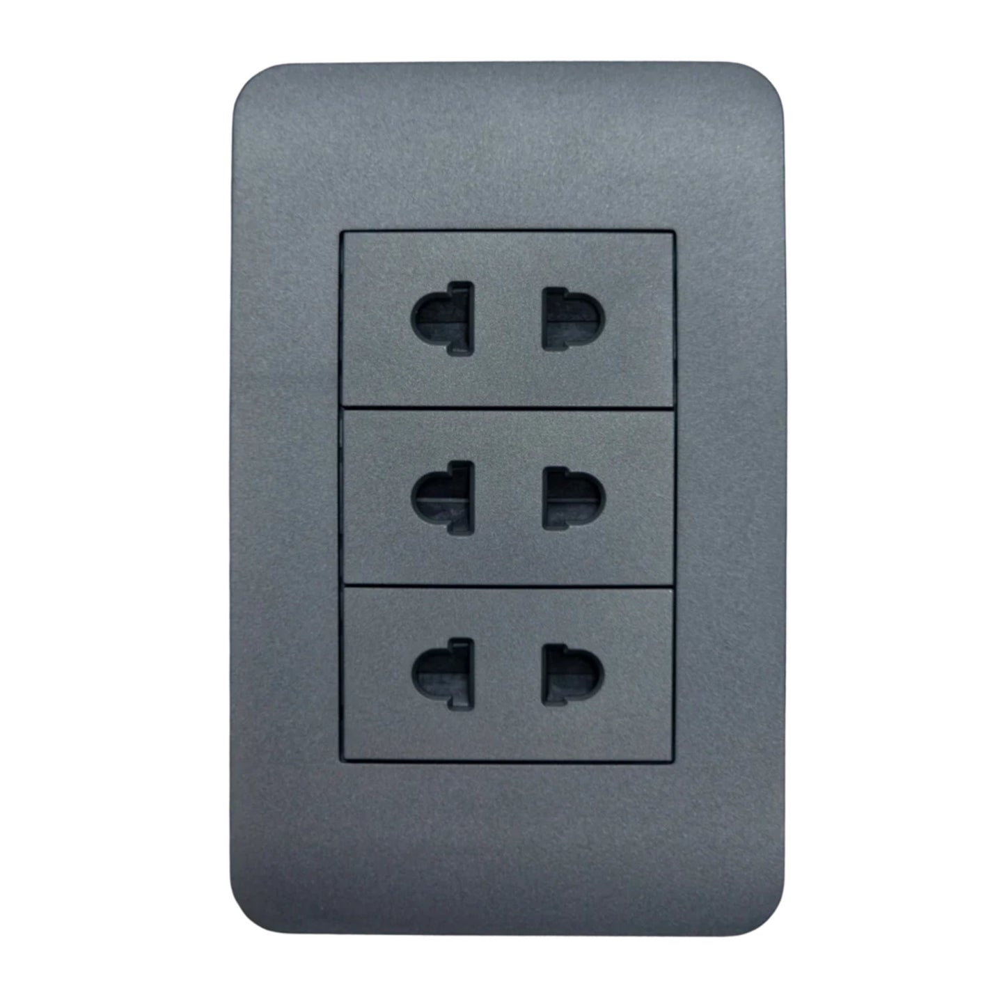 ZEN MATTE SERIES_ AKARI 3 Gang 3 Pin Universal Outlet with Shutter (AZ2-3UO)