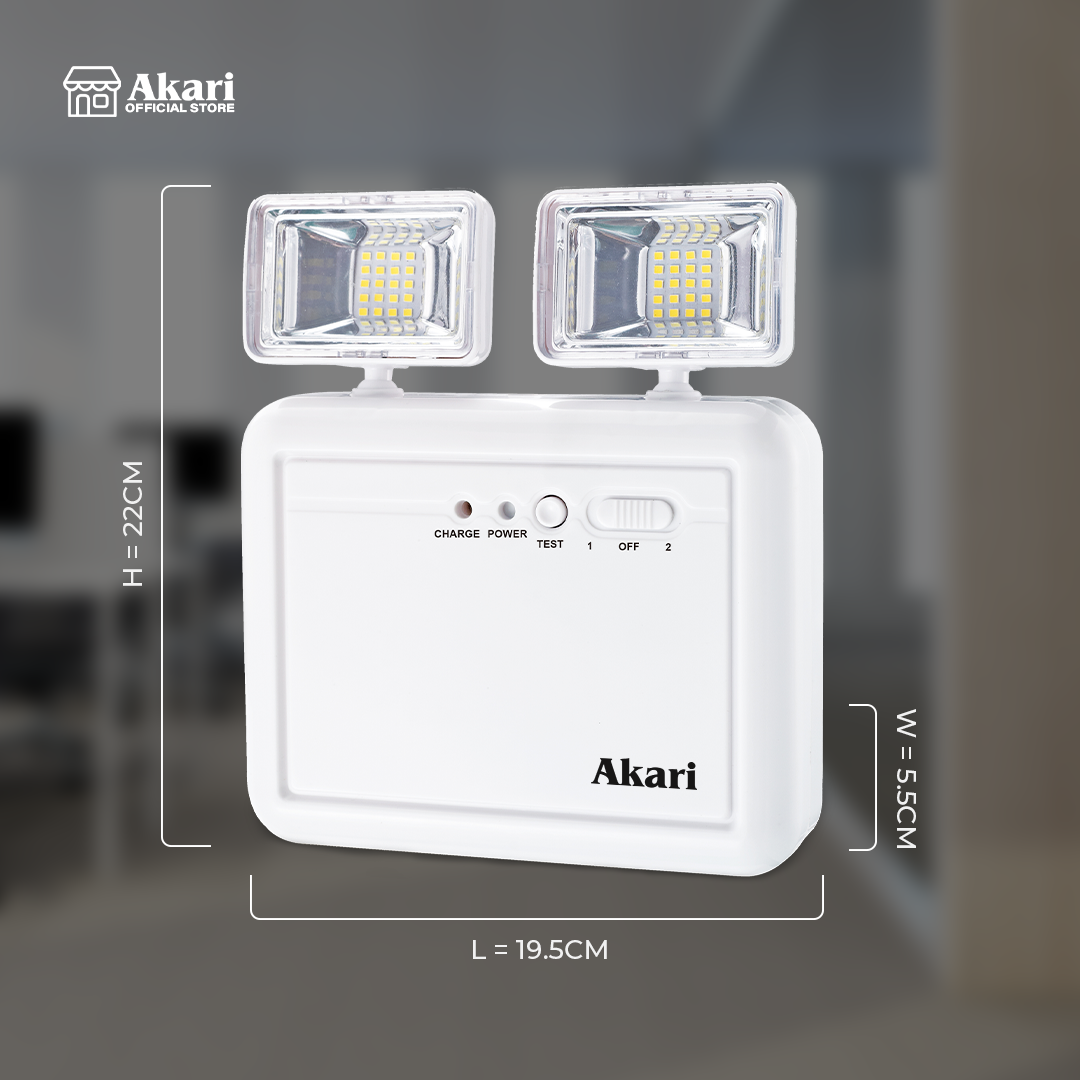Akari LED Heavy Duty Emergency Light 2 Watts x 4 Watts (AELG-L412)