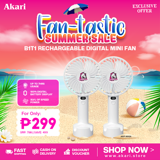Akari B1T1 : Rechargeable Digital Mini Fan (ARF-N95A)