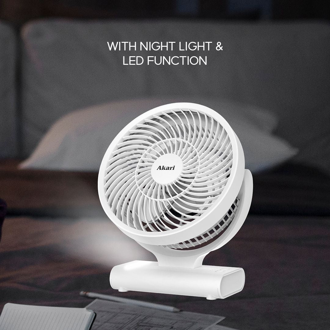AKARI 8" Rechargeable Fan with Led light (ARF-8158)