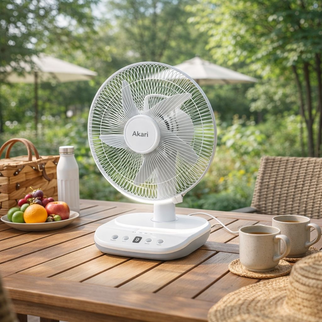 Akari 12-inch Rechargeable Oscillating Fan (ARF-5313F)