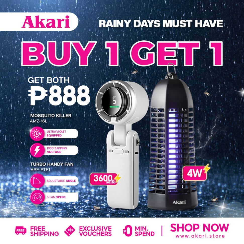 Akari Rechargeable Turbo Handy Fan (ARF-RTF1) + AKARI 4W MOSQUITO KILLER (AMZ-16L)