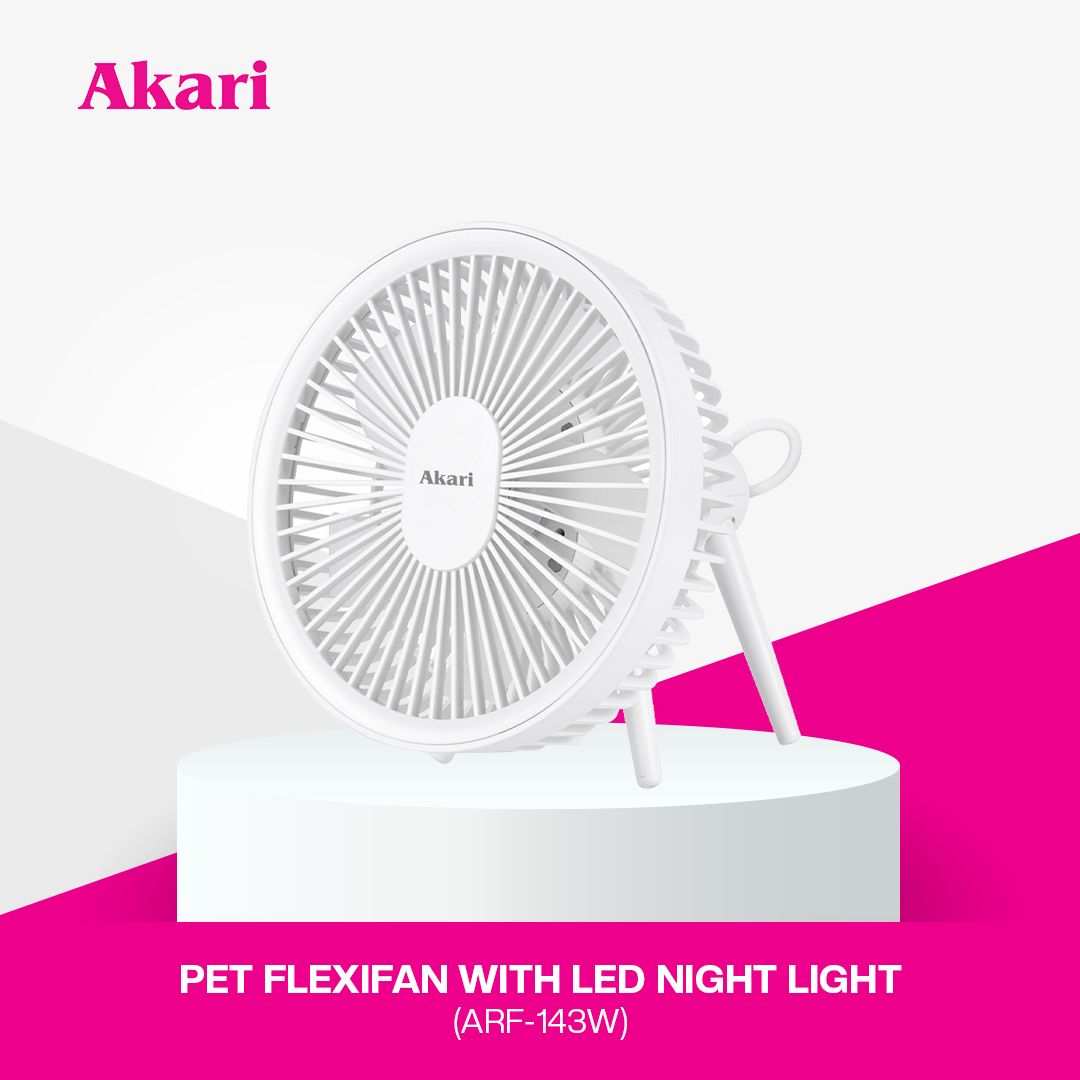 Akari Pet Flexifan with LED night light (ARF-143W) + Akari x BINI Lightstick Fan ABF-F26