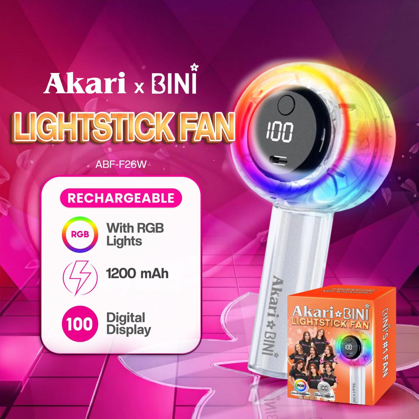 AkarixBini : Akari Rechargeable Lightstick Fan (ABF-F26)