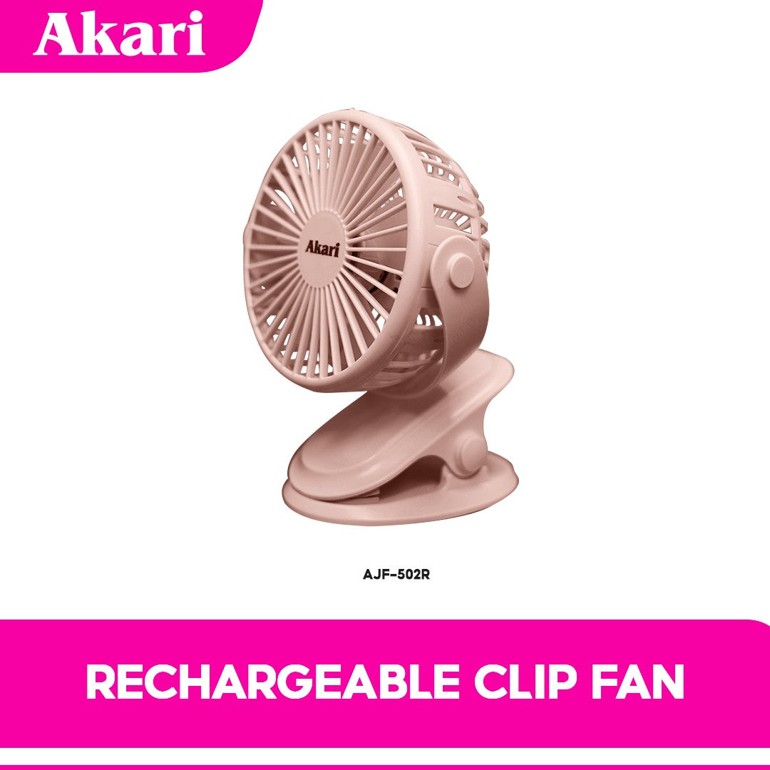 Akari 5" Rechargeable Clip Fan w/ LED (AJF-5025)