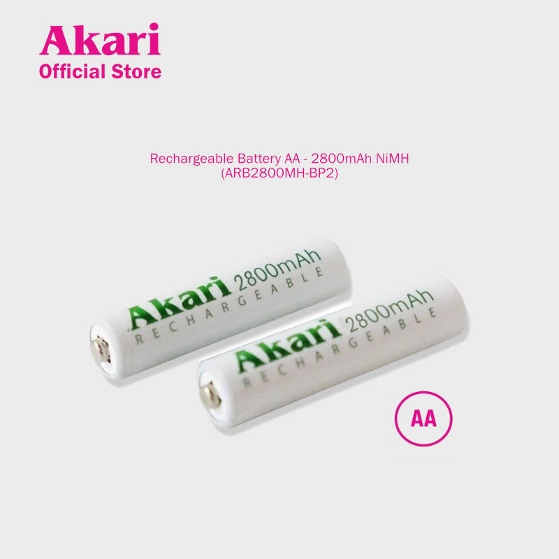 Akari Rechargeable Battery AA - 2800mAh NiMH (ARB2800MH-BP2)