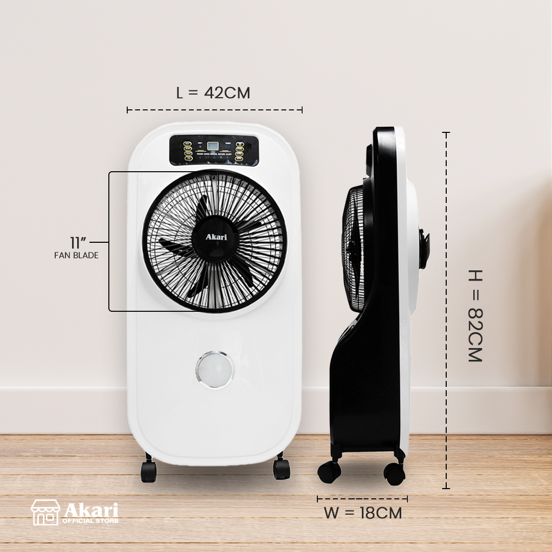 Akari 12" Rechargeable Mist Fan with Fragrance (ARMF-12F)