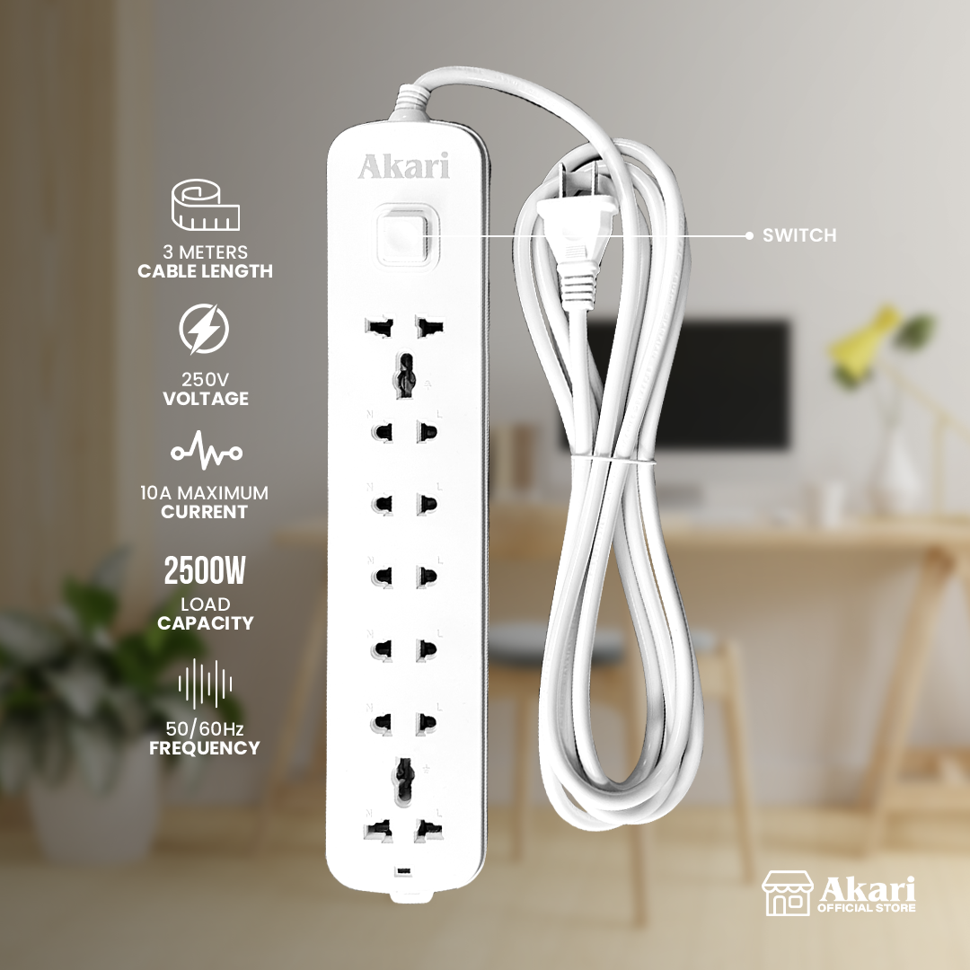 Akari 7 Gang Extension Cord (AEC-H317)