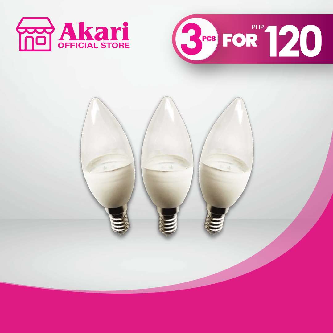 3 FOR 120: Akari Clear Candle Bulb 7W - Warm White (ACT-7W14C)