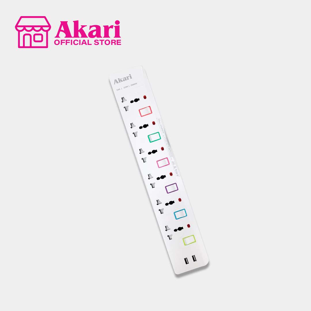 *Akari 6 Gang USB Extension Cord (AEC-H2206)
