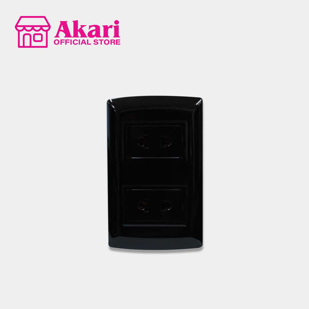 *Akari 2 Gang Universal Outlet - Black (AWD-201BI)