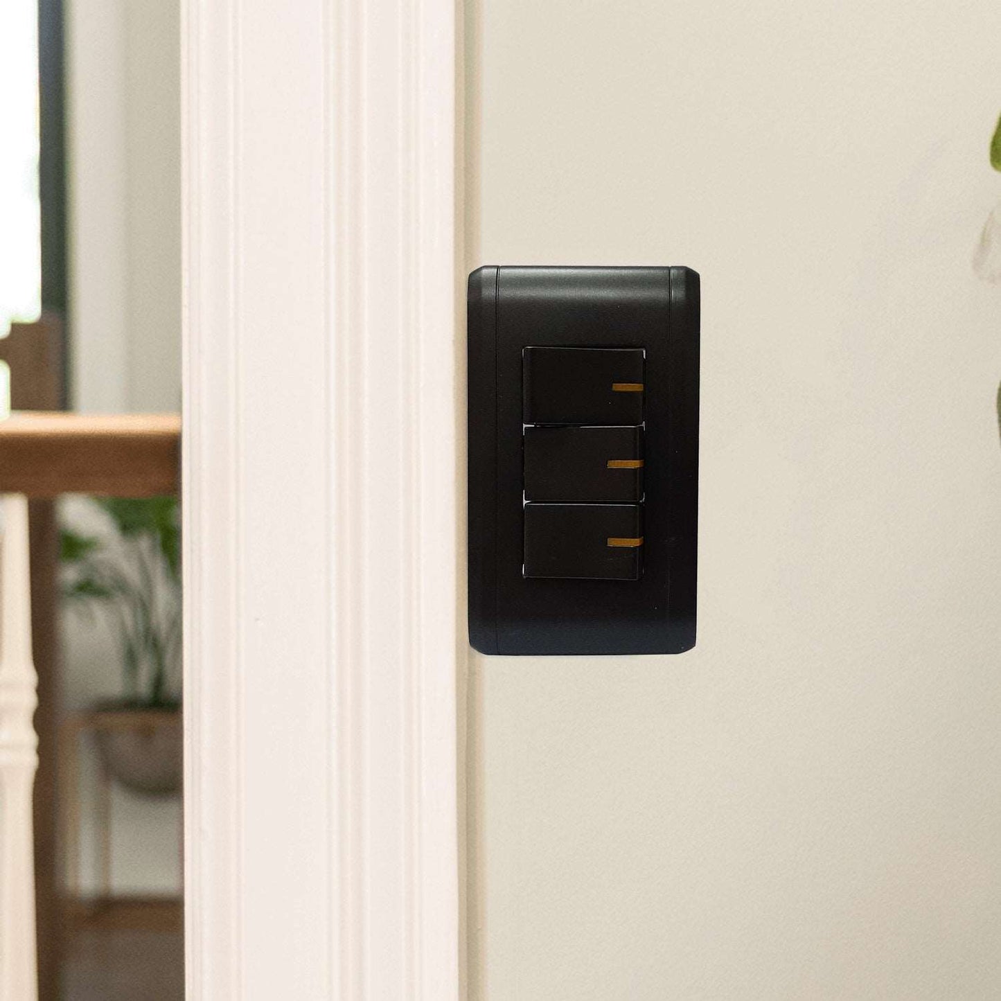 Akari 3 Gang 1 Way Switch 250V / 16A, V Series, Black (AWD2016V(B)