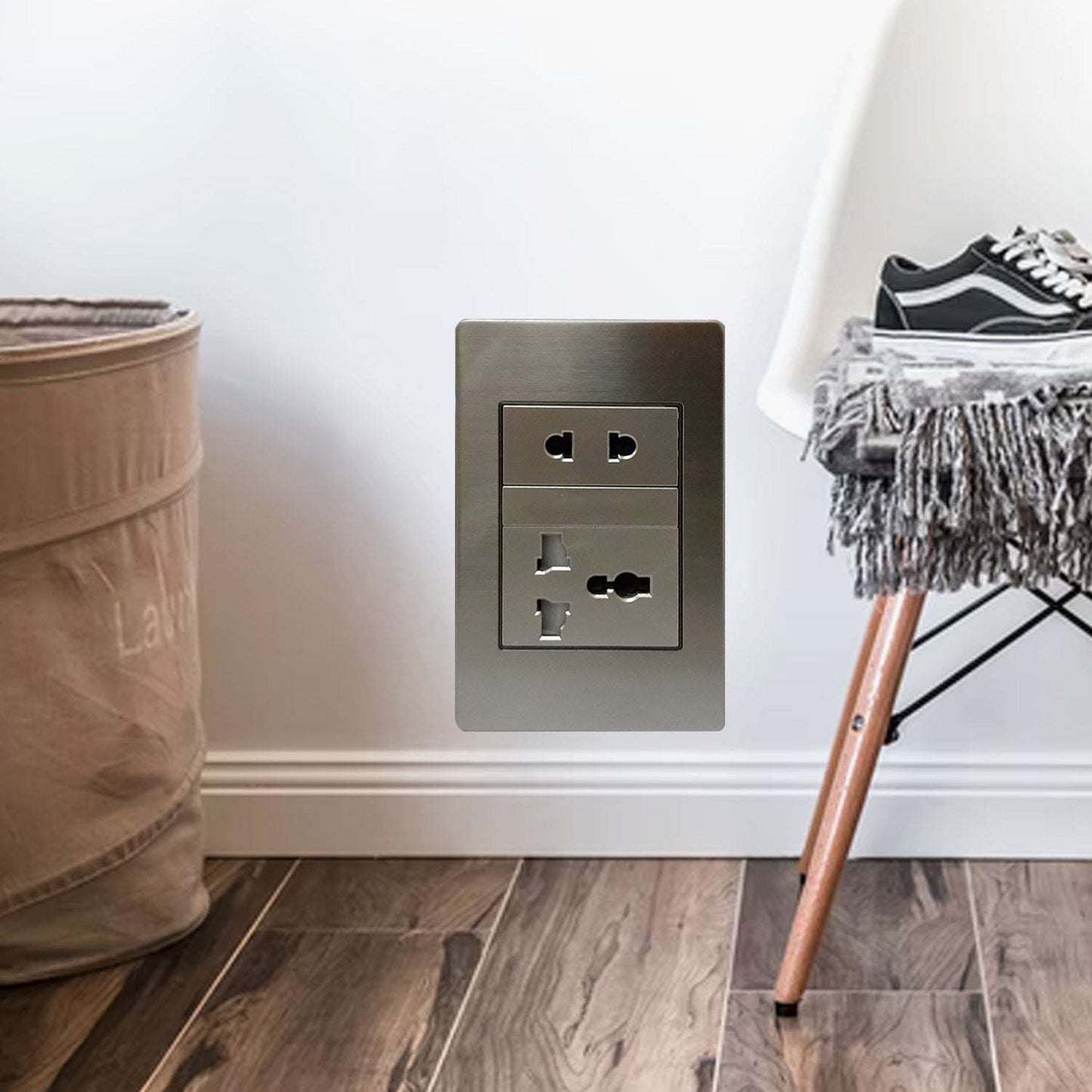 *Akari Aircon Outlet Multipurpose Outlet With 1 Gang Universal - Steel (AWS-203)