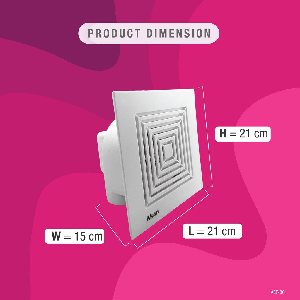 Akari 8" Ceiling Exhaust Fan (AEF-8C)