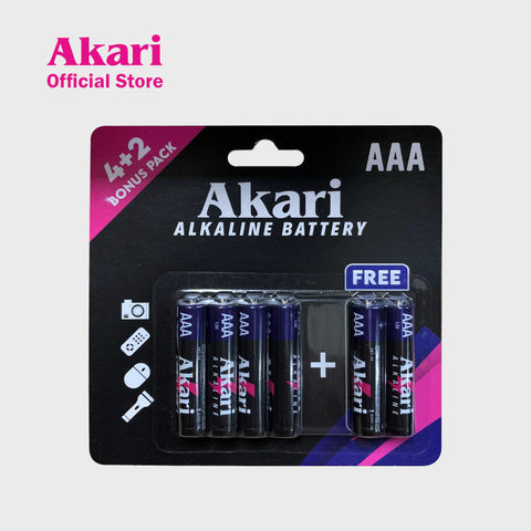 Akari Alkaline Battery, AAA LR03, 1.5V - 4+2 in a pack (ABT-3A)