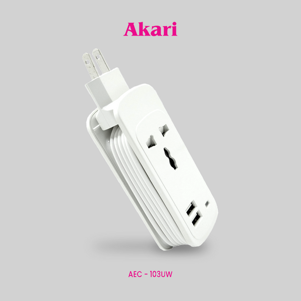 Akari Universal Outlet with Dual USB Charger (AEC-103UW)