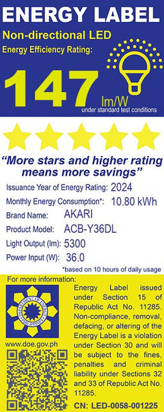 Akari LED Capsule Bulb 36 Watts (ACB-Y36DL)