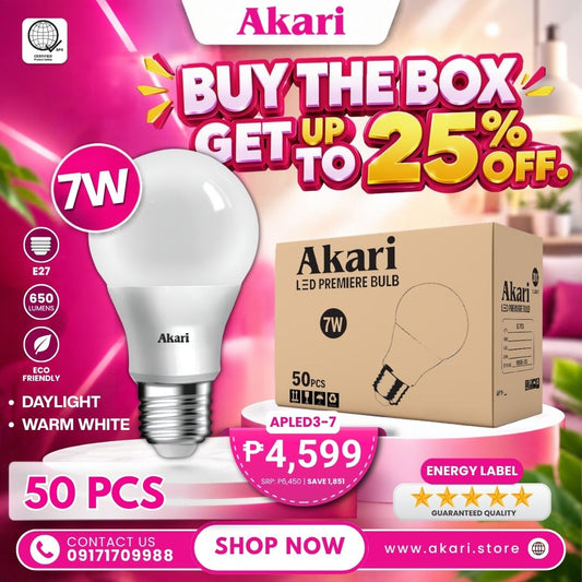 Buy the Box (50PCS): Akari LED Premiere Bulb 7 Watts - Daylight / Warm white (APLED3-7DL/WW)