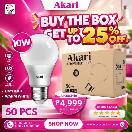 Buy the Box (50PCS): Akari LED Premiere Bulb 10 Watts - Daylight / Warm white (APLED3-10DL/WW)
